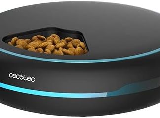 Cecotec Automatischer Futterautomat für Haustiere Pumba 1600 Purrfect Meal. Fassungsvermögen 1,6 l, 4 unabhängige Abschnitte, LED-Anzeige, Timer und Sprachrekorder