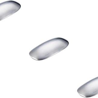 PRETYZOOM 3 Pieces Metal Soap Bar for Odour Removal Odour Absorbing Soap Deodorising Bar for Kitchen Stainless Steel Soap Oval Deodoriser