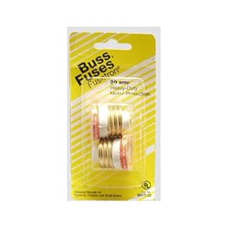 Bussman BP/T-20 20 Amp Dual Element Time Delay Edison Socket Plug Fuse Pack of 2