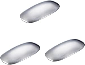 Amosfun Pack of 3 Odour Eliminator with Holder, Deodorising Bar for the Kitchen, Garlic Soap, Stainless Steel, Inoxm Odour Remover for Cooking, Odour Absorber, Stainless Steel Soap