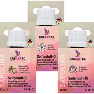 Creartec Soap Fragrance Oil - Set of 3 (Body Rose, Coconut Milk, Jasmine …)