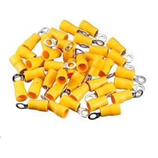 40pcs RV5.5-4S Insulated Terminal Ring Crimp Connectors for Electrical Wire for AWG 12-10
