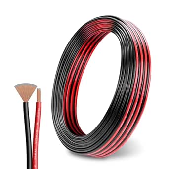 UCINNOVATE 16 Gauge Electrical Wire, 50 ft 2 Pin Red Black Cable PVC Extension Cable, Flexible Low Voltage Automotive CCA Extension Cable for Speaker Cable, LED Cable, 12V/24V DC