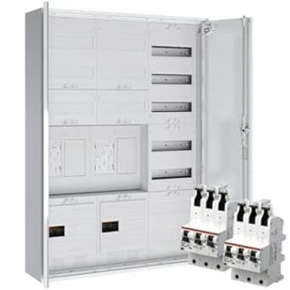 WITTKOWARE Complete Meter Cabinet, 2x eHZ Meter Space/2x Reserve Space, Distribution Panel with APZ, with 2x Main Circuit Breaker (SLS) 40A
