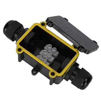 IP68 Waterproof 2 Way Junction Box, 24A 450VAC Black Plastic Junction Boxes for Outdoor Electrical Cables, M686 Cable Junction Box, for Underwater Lighting