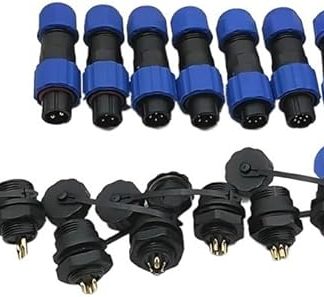 EKFBQBGW SP13 SP16 SP17 SP20 SP21 2PIN-12PIN Panel Waterproof Connectors Socket IP68, Electrical Cable Wire Connector SP16 SP17 Flange,100SETS(Male Female)_11