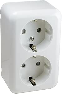 Double Schuko Socket, 2 Sockets, Easy Installation, Ideal for Extending Electrical Points in Homes and Offices