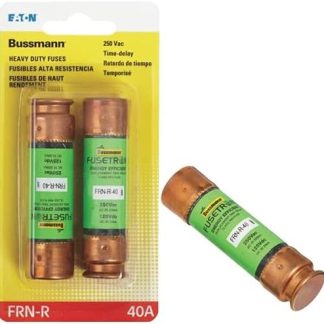 BUSSMAN BP/FRn-r-40 40 Amp 250 Volt Time Delay Cartridge Fuses 2 Counts