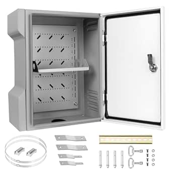 CHENGPI Stainless Steel Electric Box - IP65 Waterproof Electric Enclosure Box One-piece Ventilation Design - DIY Junction Box Wall/Mast Mounting Indoor and Outdoor (15.7 x 13.8 x 6)