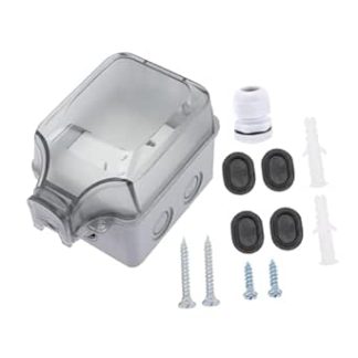 Toddmomy Waterproof Outdoor Socket Cover, Plastic Socket Box with Transparent Lid, Weatherproof Protection for Garden, Office, Bathroom, Easy Assembly, Versatile Use