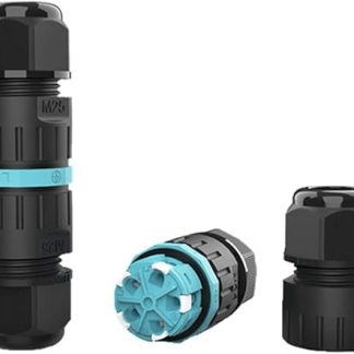CENPEK 2 Pack Through Socket External Waterproof IP68 Cable Connector 2 Pin M20 Plug Cable Cross Section 5-12mm 2 or 6 Pin External Cable Box