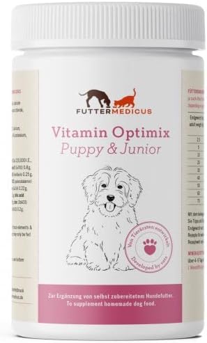 Futtermedicus Vitamin Optimix Puppy & Junior | 500 g | Supplementary Feed for Dogs in Growth | Food Additive for BARF and Cooking | With Important Nutrients