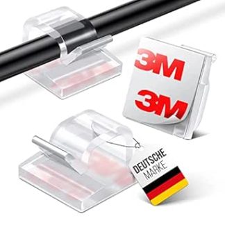MYMIND® Self-Adhesive Cable Holder [3M Adhesive] Pack of 50 Indoor and Outdoor Cable Clips for Cable Management - Cable Clips & Cable Organiser on the Desk - Cable Attachment Fairy Lights