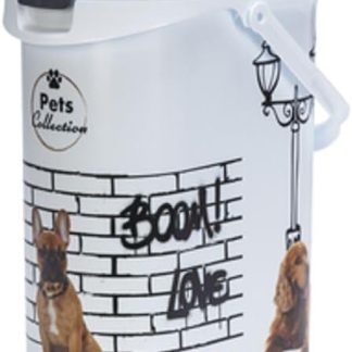 Curver Pet Food Container for Dogs - 10L/4kg - Pets Collection - Airtight Odour Storage for Dog Food - 19 x 30 x 35 cm, White