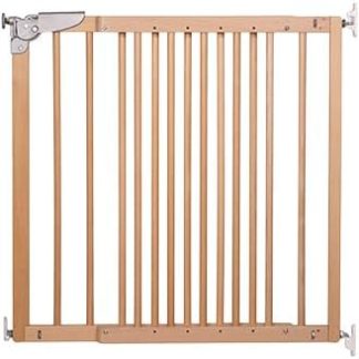 DOLLE Child Safety Gate Solid Wood Natural Width 75.6 - 110.4 cm with One-Handed Safety Lock