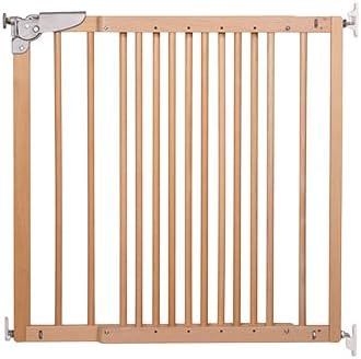 DOLLE Child Safety Gate Solid Wood Natural Width 75.6 - 110.4 cm with One-Handed Safety Lock