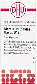 Mercurius Jodatus Flavus D12 DHU Globules, 10 g Globules