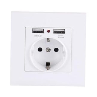 Gadpiparty Wall Panel with Double Socket Socket Strip Wall Plate White