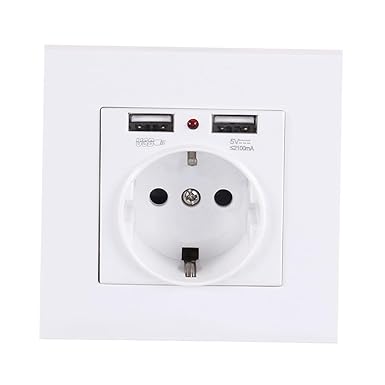 Gadpiparty Wall Panel with Double Socket Socket Strip Wall Plate White