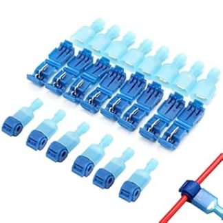T-Tap Wire Connectors - 50 Pieces Quick Splice T Type Wire Terminal Electrical Cable Connectors Male Spade Connectors Kit