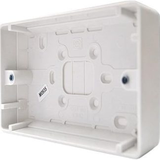 Bulk Hardware BH04933 Moulded Light Switch Surface Pattress Boxes 2-Gang 25mm Deep, Set of 2 Piece