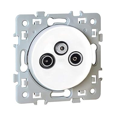 TV Socket + FM + SAT Square 1 Socket - 250V - White
