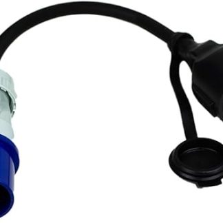 CEE Cable Adapter Plug to Earthing Contact Coupling IP44 Electraline Splashproof I H07RN-F 3G2.5 / 16A for Camping, Caravan and Caravans etc