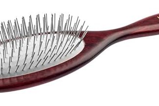 EHASO Hair Brush Maxi-PIN Stainless Steel Bristles Wooden Handle Detangling for All Hair Types All Ages Unisex Long Hair