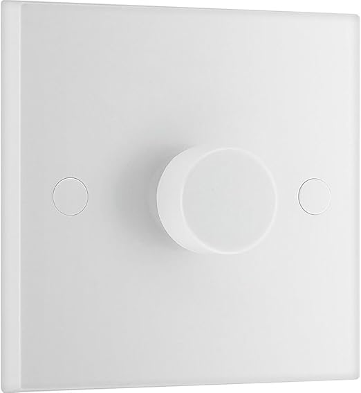 BG Electrical Round Push Button White Moulded Square 2 Way 200 Watt Light Switch