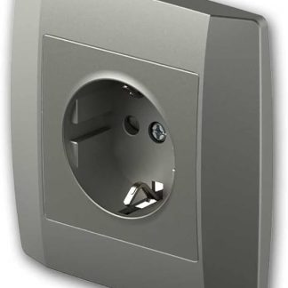 Logiq Socket, Colour Titanium, 250 V ~ / 16 A, Supplied with Frame, Pack of 50