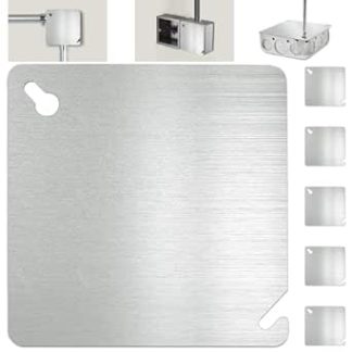 Laowu 6 Pieces 4 Inch Electric Box Cover Metal Square Cover Junction Box Covers for 4 Inch Square Box, 4x4 Square Flat Blank Electric Box Cover, Sturdy