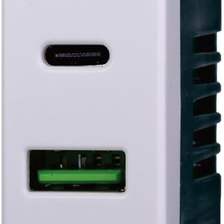 Dual USB Charger Socket 2-in-1 Type-A + Type-C Compatible Vimar Plana 5VDC 3.1A Colour White 3002