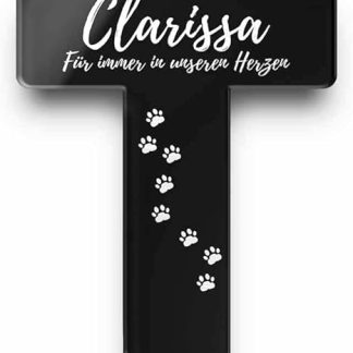 CHRISCK design Grave Cross for Animals with Individual Engraving - Personalised Grave Decoration Dog Cat - Grave Stake Animal in Cross Shape as a Keepsake - Weatherproof for Animal Grave 11 x 20 cm