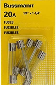 Bussmann BP/SFE-20 SFE 20 Amp Fast-Acting Glass Tube Fuses 1/4 x 1-1/4 - 5 per Card by Bussman