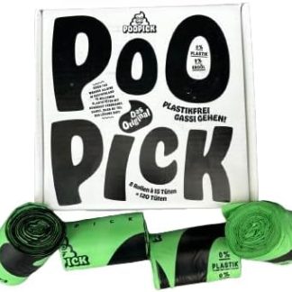 PooPick Biodegradable Dog Waste Bags - Plastic-Free, Environmentally Friendly, Tear-Resistant & Waterproof - Pack of 120 - Sustainable Dog Bags for Clean Walks