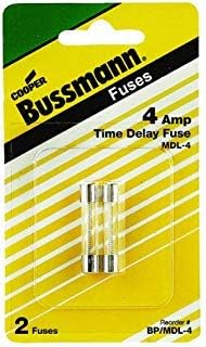 Bussman BP/MDL-4 4A Glass Time Delay Fuse (Pack of 2)