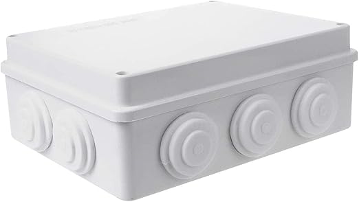 Waterproof Enclosure Junction Box Electronic Project Cable Connect Case Box 200 x 155 x 80, IP65 12 Holes, White