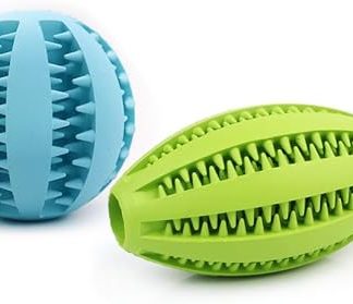Miaomiao Toy Set with Food Ball and Snack Ball Made of Natural Rubber - Dental Care for Small, Medium and Large Dogs