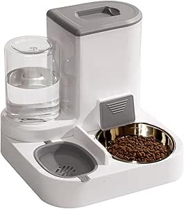 Automatic Cat Food & Water Dispenser (2.2L + 1L) - 2-in-1 Combination with Stainless Steel Bowl - Hygienic & Practical