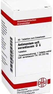 DHU Antimonium sulfuratum aurantiacum D6 tablets, pack of 80 tablets