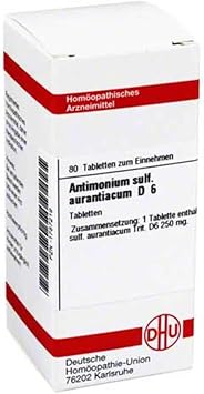 DHU Antimonium sulfuratum aurantiacum D6 tablets, pack of 80 tablets