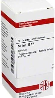 DHU Sulfur D12 Tablets, Pack of 80 Tablets