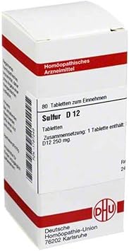 DHU Sulfur D12 Tablets, Pack of 80 Tablets