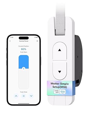 Meross Matte Roller Shutter Belt Winder Electric Flush-Mounted (max. 45 kg, 6 m²), Smart Home Roller Shutter Drive with Automatic Timer and Voice Control, Compatible with Apple HomeKit, Alexa, Google