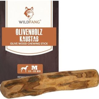 Wildfang Olive Wood for Dogs, Size M - Heavy Duty Chew Sticks for Strong Chewers, Puppy Chew Toys for Teeth, Training Chewing Muscles, Olive Wood Chew Stick for Dogs (15-25kg)