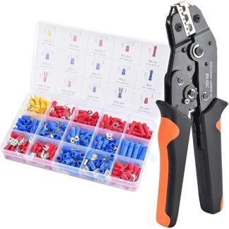 NWPNLXEA SN-02C Wire Crimping Tool Kit AWG 23-13 280 Pieces Insulated Wire Electrical Connectors Butt, Ring, Spade, Cable Lugs Wire Crimp Set (280 Pieces Terminals)