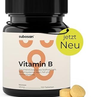 Vitamin B Complex for Dogs - 120 Tablets - High Dose: With 8 B Vitamins (B1, B2, B3, B5, B6, B7, B9, B12) - Developed with Veterinarians, Laboratory Tested and Produced in Germany