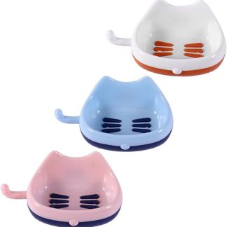 Cabilock Soap Rack Dish Drainer for Soap Case Self-Adhesive Soap Holder Unique Soap Box Soap Stand Soap Dish Wall Soap Box Soap Holder Sponge Tray PP Pack of 3