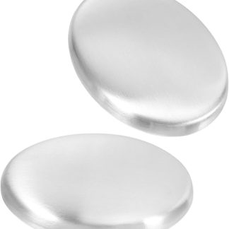 Happyyami Pack of 2 Deodorising Soap Bar Made of Metal Stainless Steel Soap Fish Odour Remover Soaps Made of Stainless Steel Silver Stainless Steel