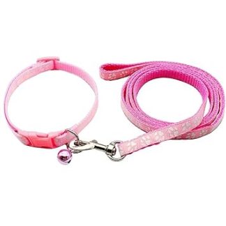 COYUN Puppy Collars with Lead Set, Dog Collar and Lead Adjustable Dog Collar Soft Nylon Pet Collar for Puppies Small Medium Dogs (Black)